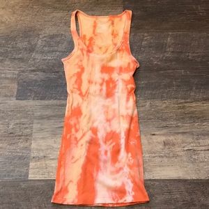 Orange tie-dye tank top